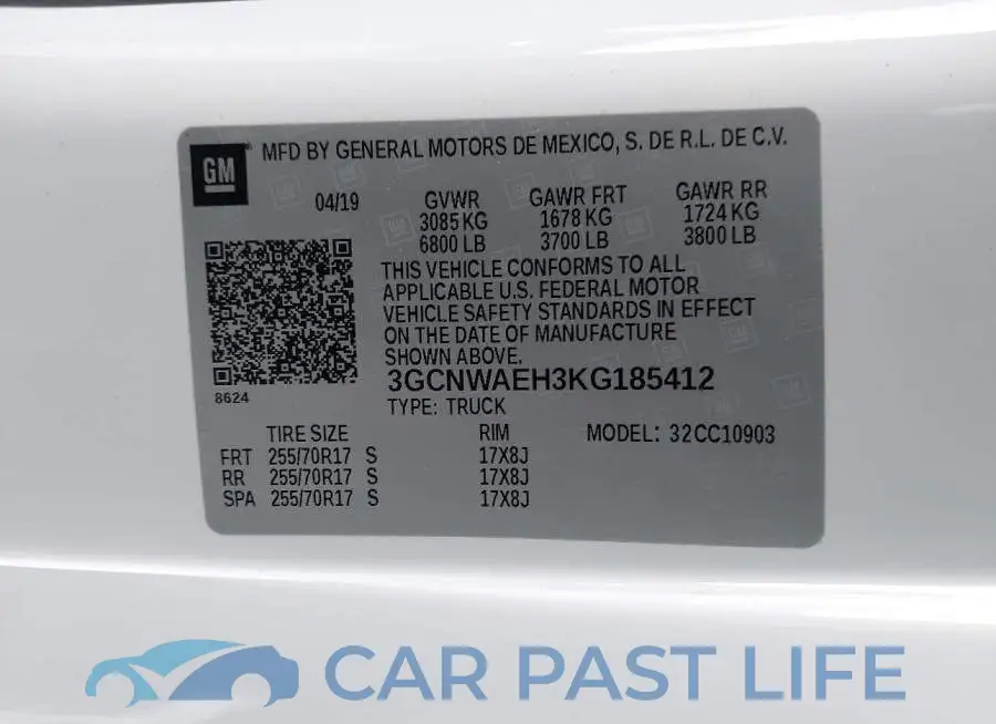 3GCNWAEH3KG185412# 9