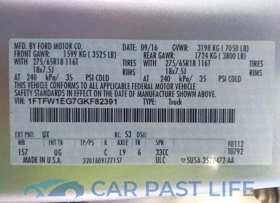 1FTFW1EG7GKF82391# 9