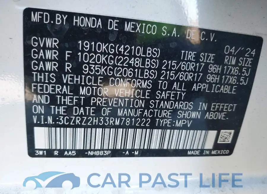 3CZRZ2H33RM781222# 9