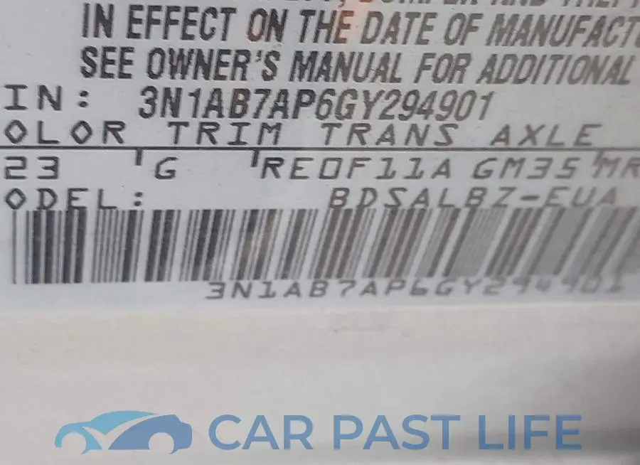 3N1AB7AP6GY294901# 9
