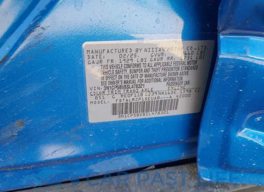 3N1CP5BV8SL478321# 9