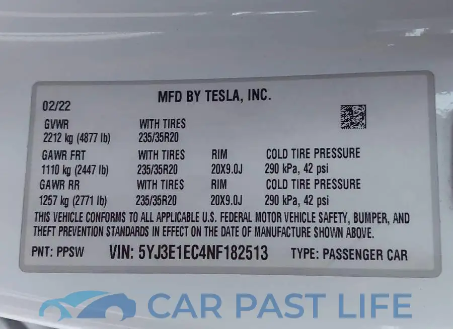 5YJ3E1EC4NF182513# 9