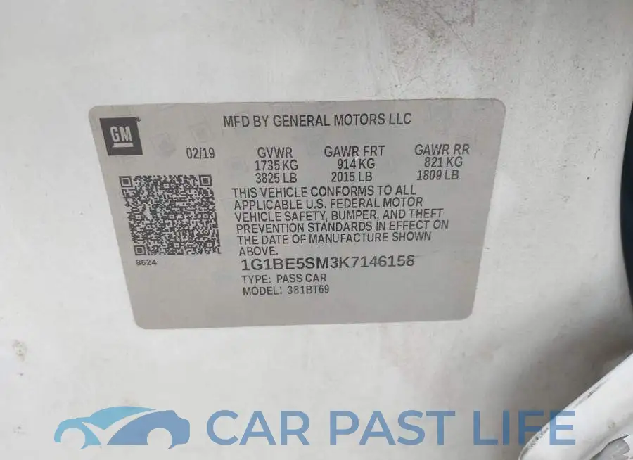 1G1BE5SM3K7146158# 9