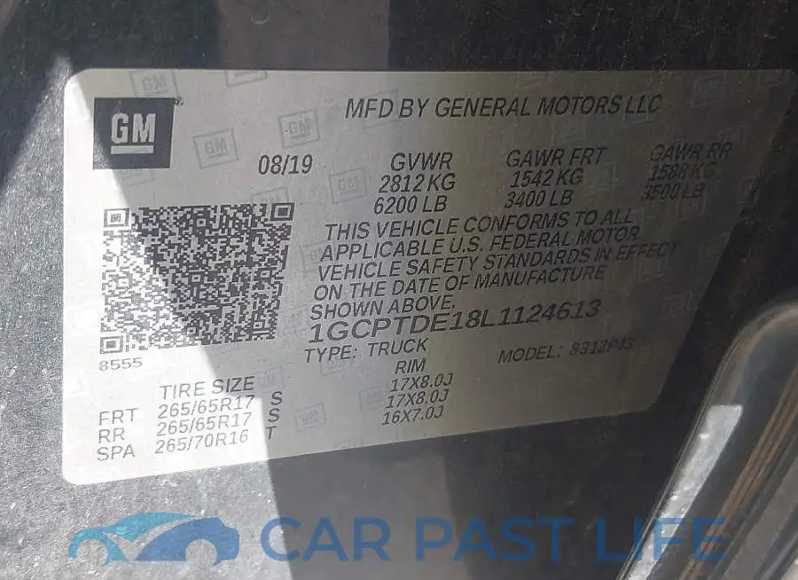 1GCPTDE18L1124613# 9