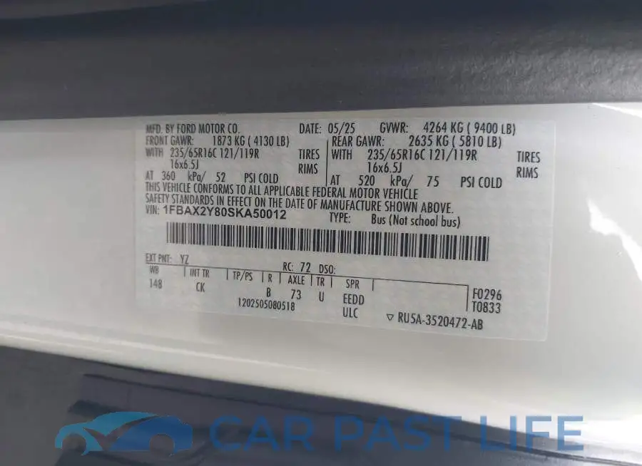 1FBAX2Y80SKA50012# 9