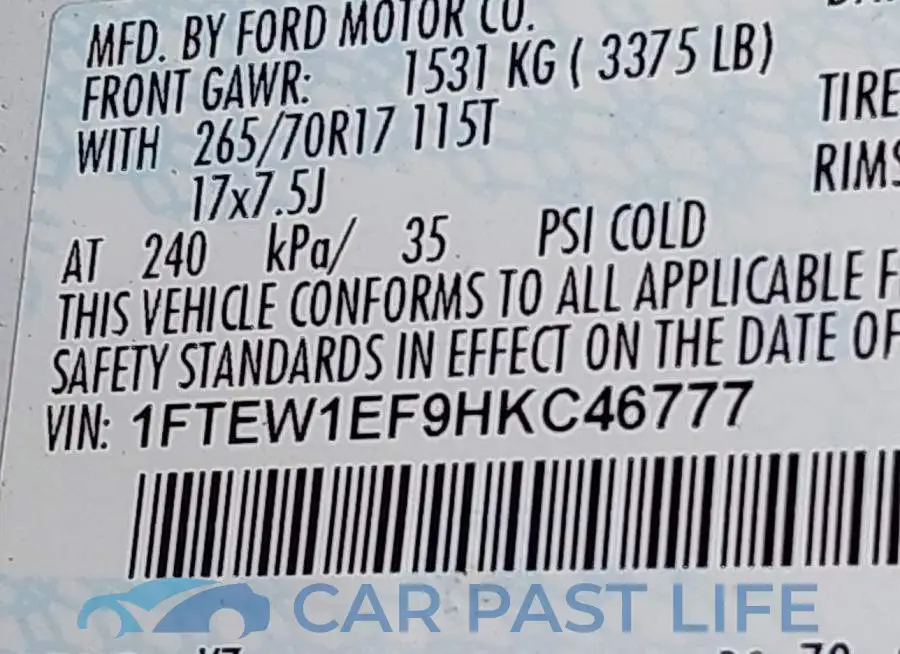 1FTEW1EF9HKC46777# 9