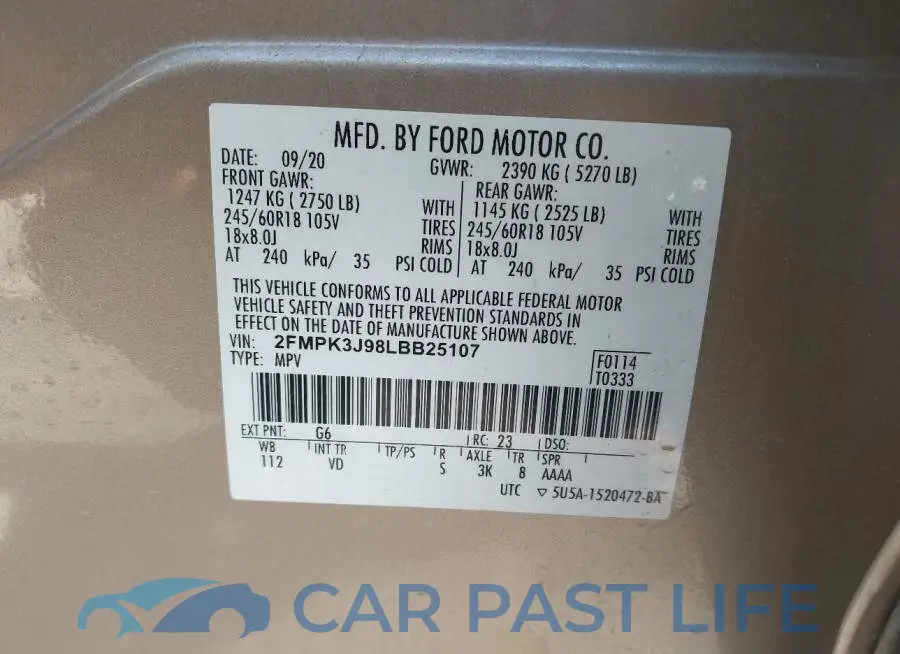 2FMPK3J98LBB25107# 9
