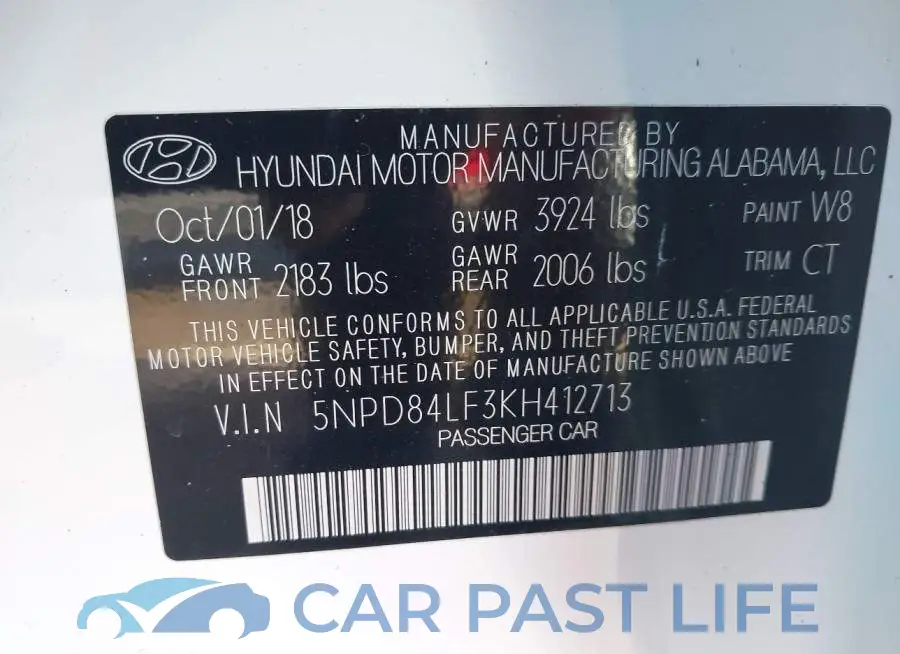 5NPD84LF3KH412713# 9
