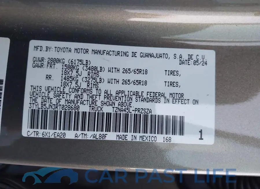 3TYLB5JN3RT028680# 9