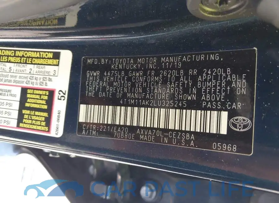 4T1M11AK2LU325245# 9