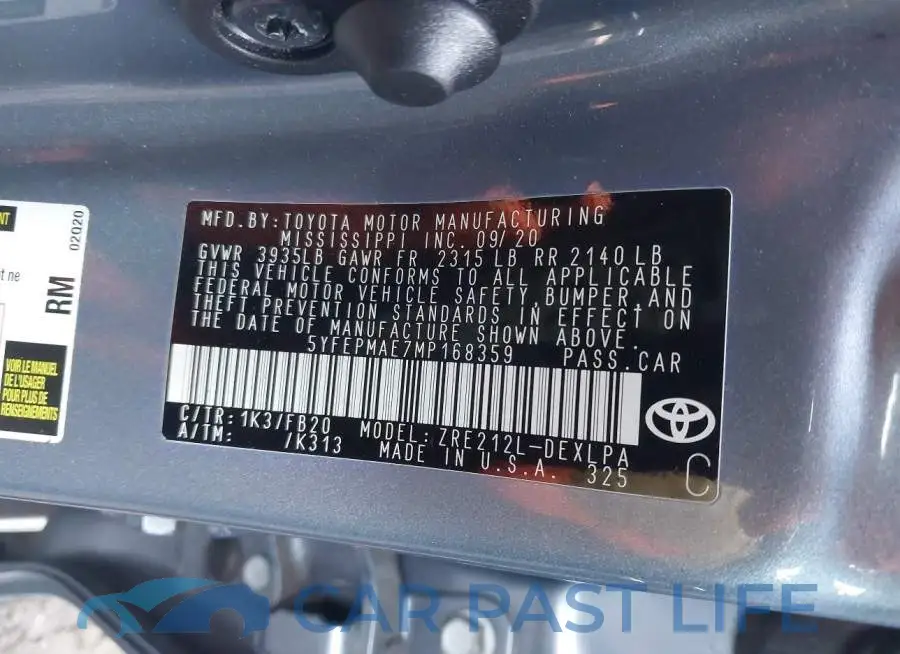 5YFEPMAE7MP168359# 9
