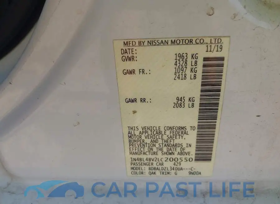1N4BL4BV2LC200550# 9