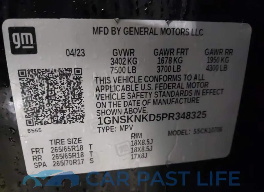 1GNSKNKD5PR348325# 9
