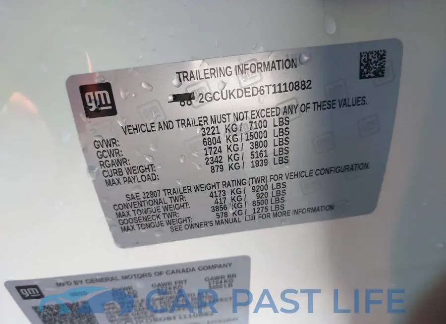 2GCUKDED6T1110882# 9
