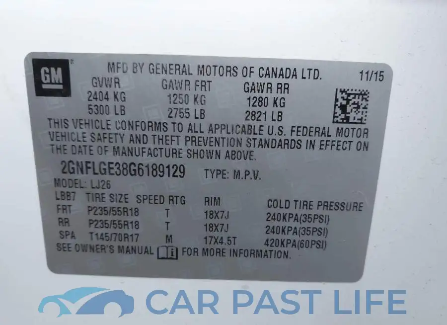 2GNFLGE38G6189129# 9