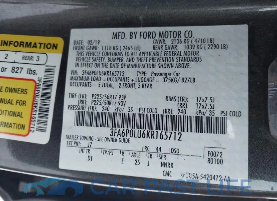 3FA6P0LU6KR165712# 9