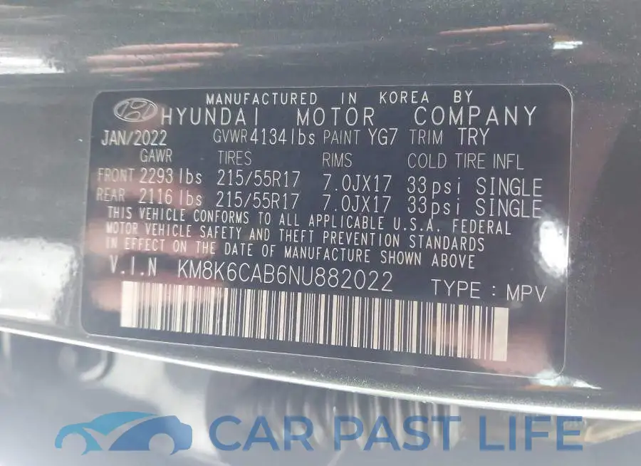 KM8K6CAB6NU882022# 9