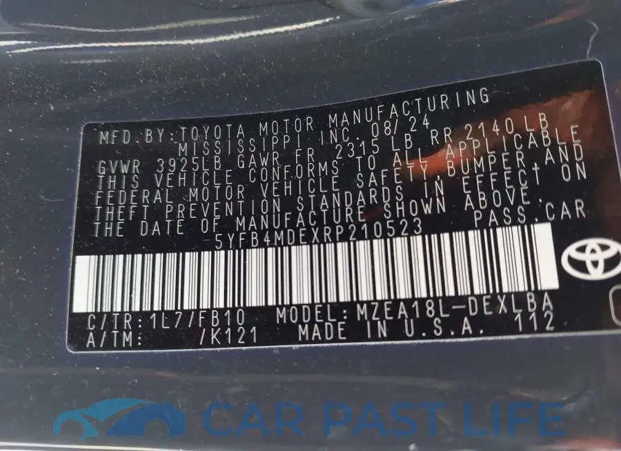 5YFB4MDEXRP210523# 9