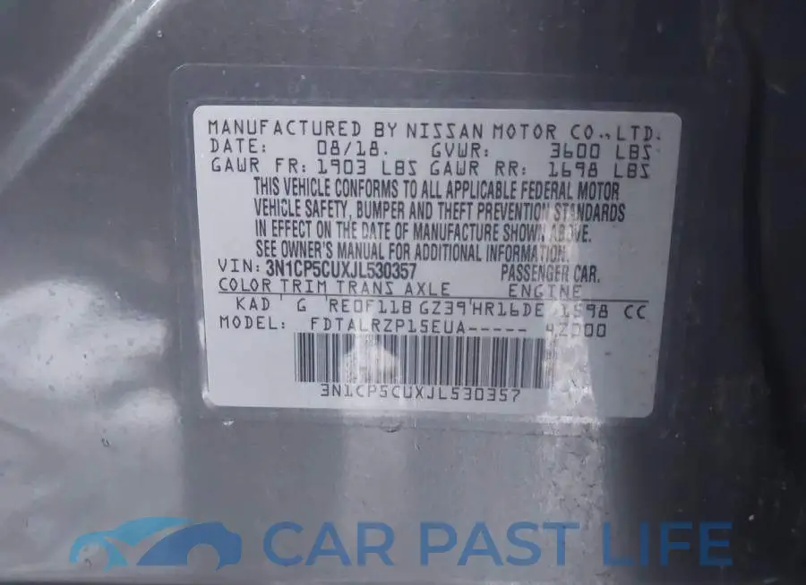 3N1CP5CUXJL530357# 9