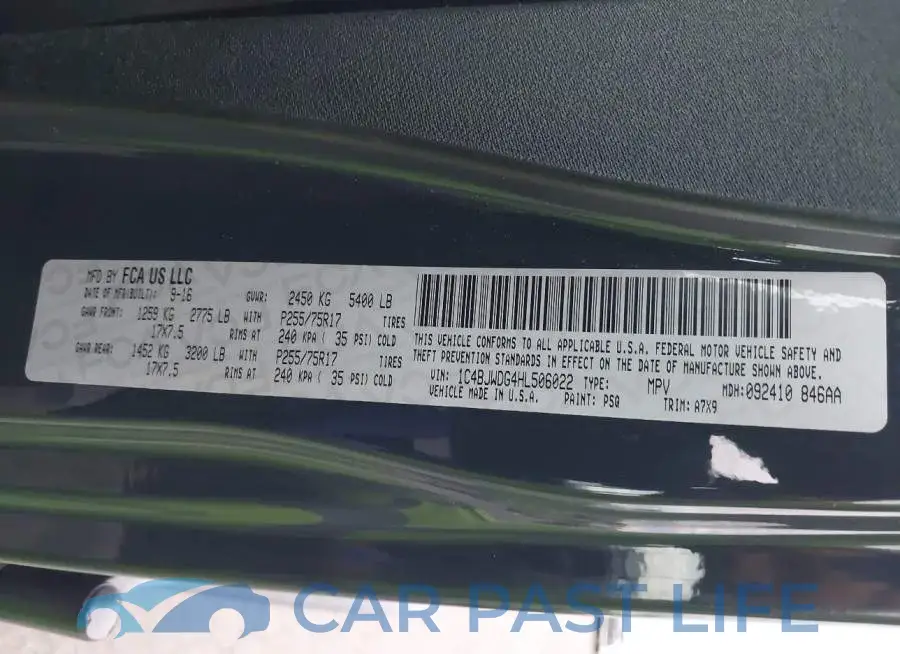 1C4BJWDG4HL506022# 9