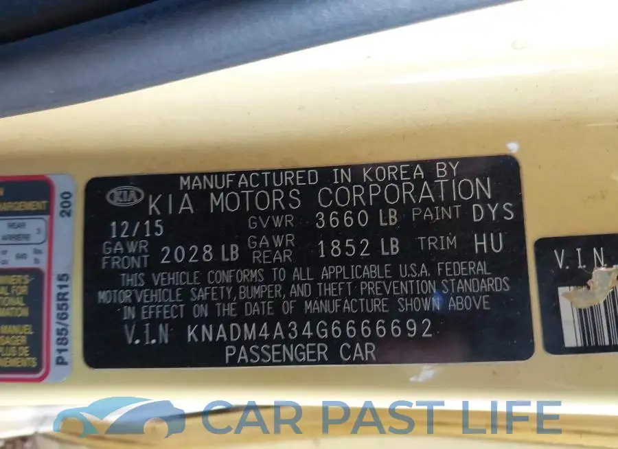 KNADM4A34G6666692# 9