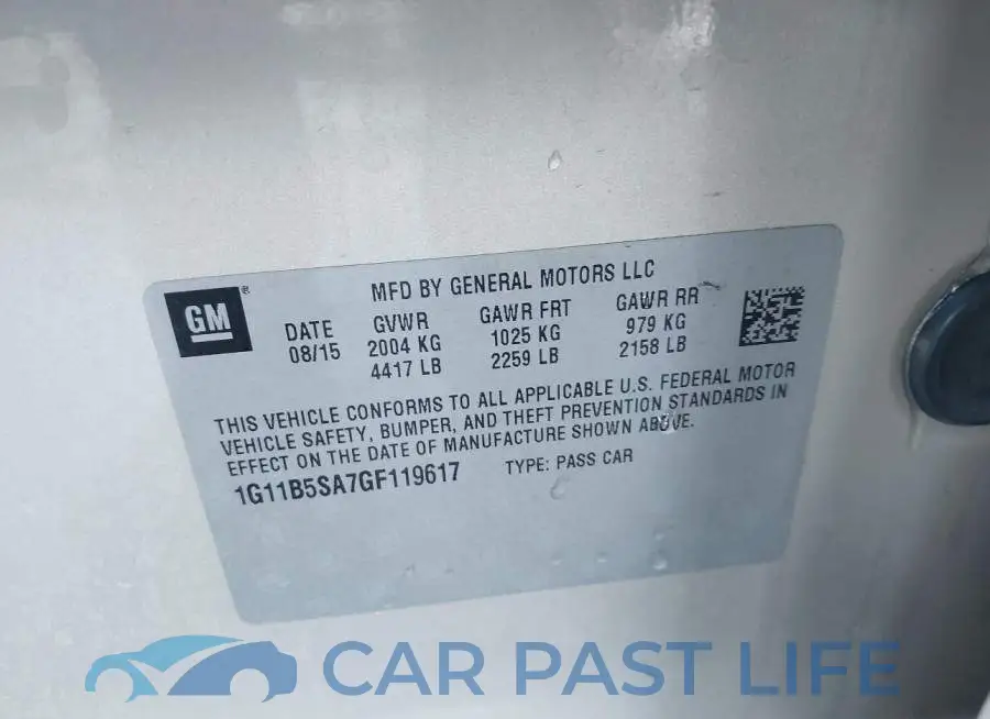 1G11B5SA7GF119617# 9