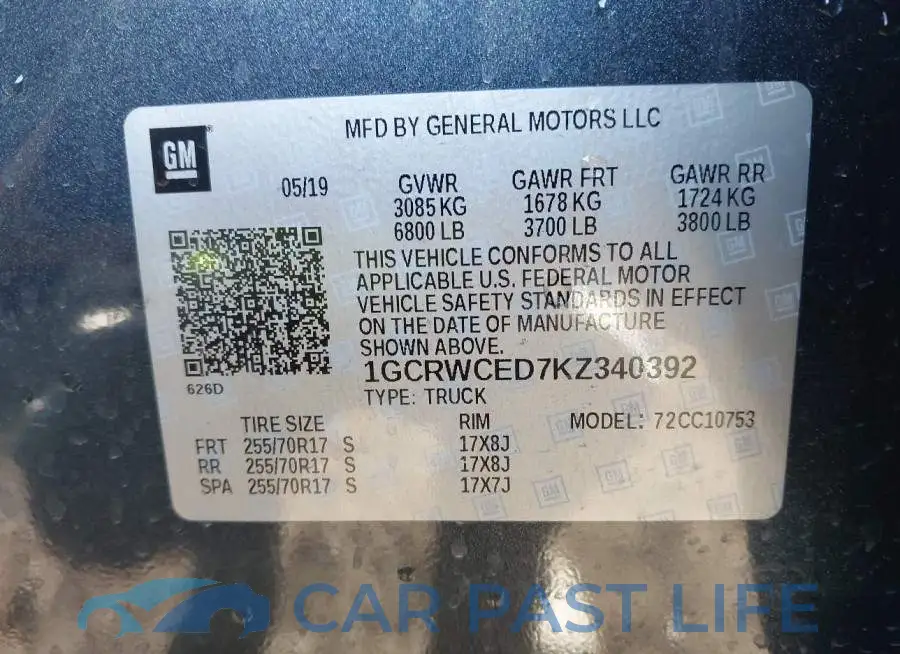 1GCRWCED7KZ340392# 9
