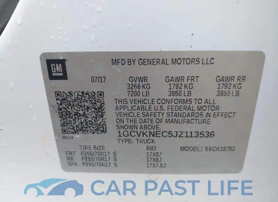 1GCVKNEC5JZ113536# 9