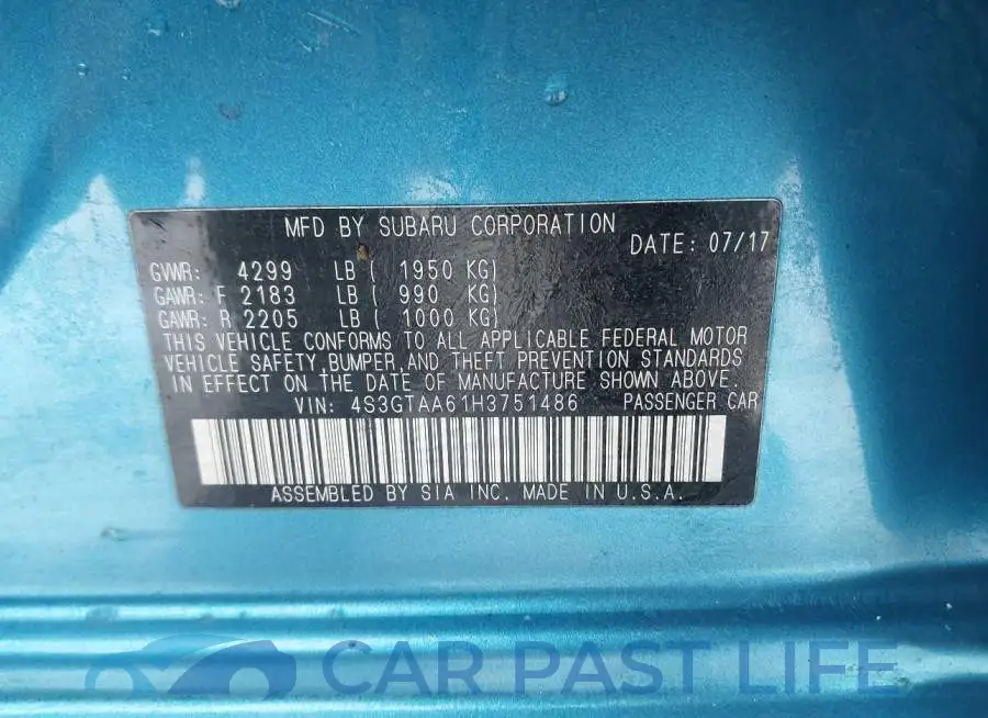 4S3GTAA61H3751486# 9