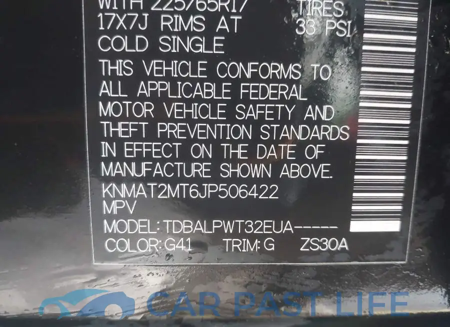 KNMAT2MT6JP506422# 9