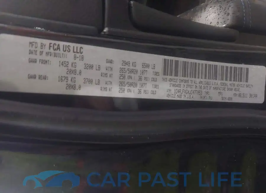 1C4RJFAGXJC477053# 9