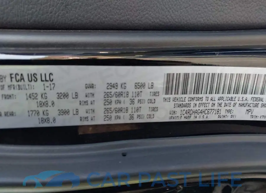 1C4RDHAG4HC677181# 9