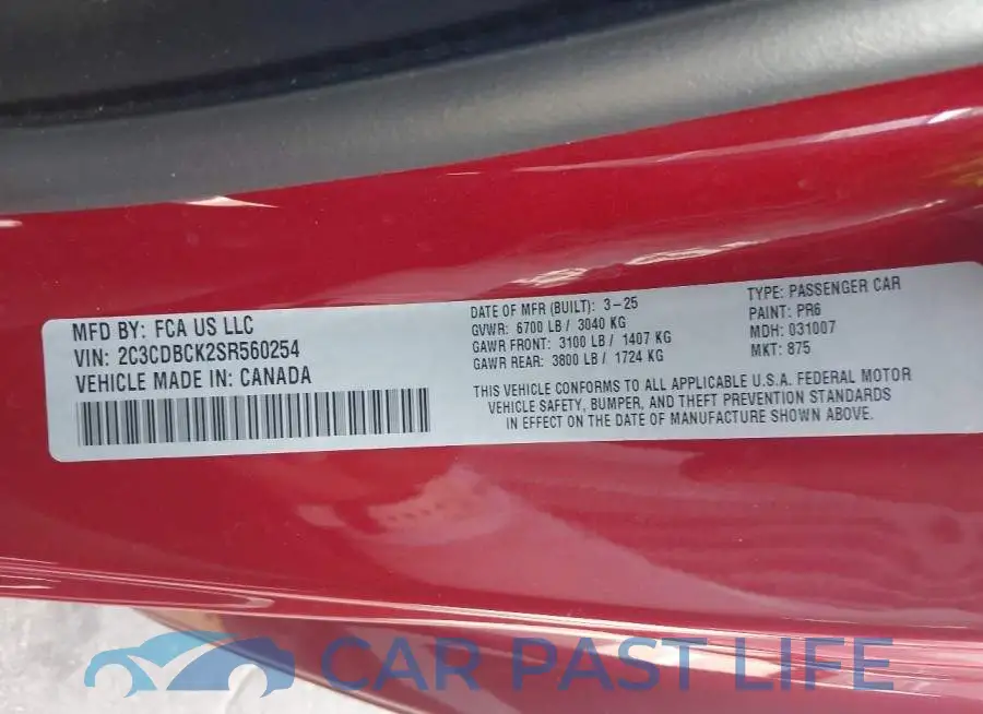 2C3CDBCK2SR560254# 9