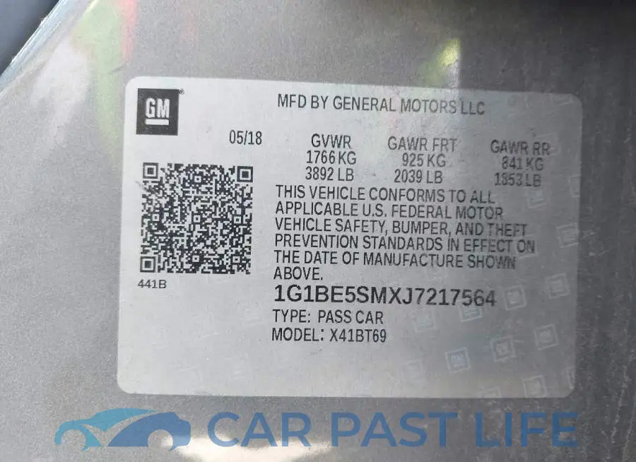 1G1BE5SMXJ7217564# 9