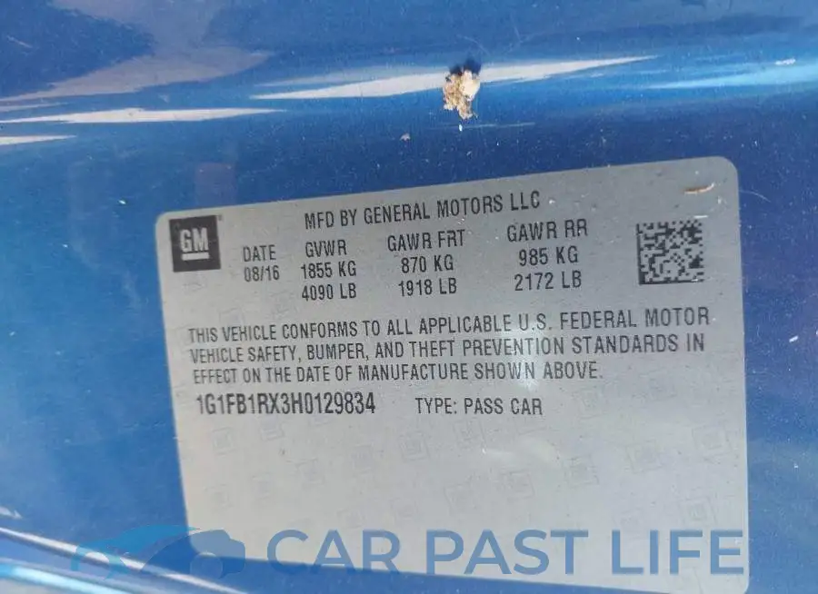 1G1FB1RX3H0129834# 9