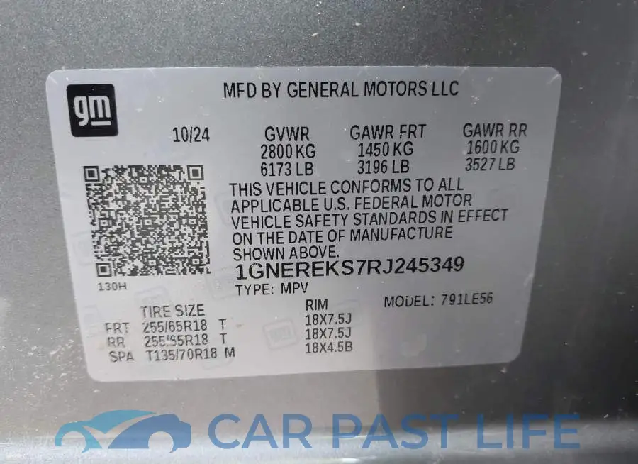 1GNEREKS7RJ245349# 9