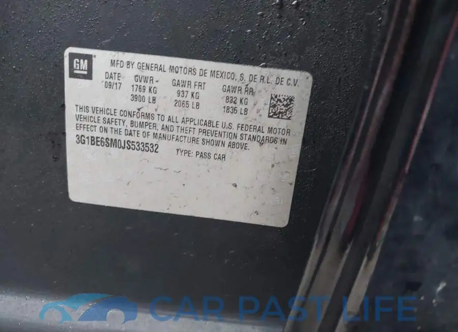 3G1BE6SM0JS533532# 9
