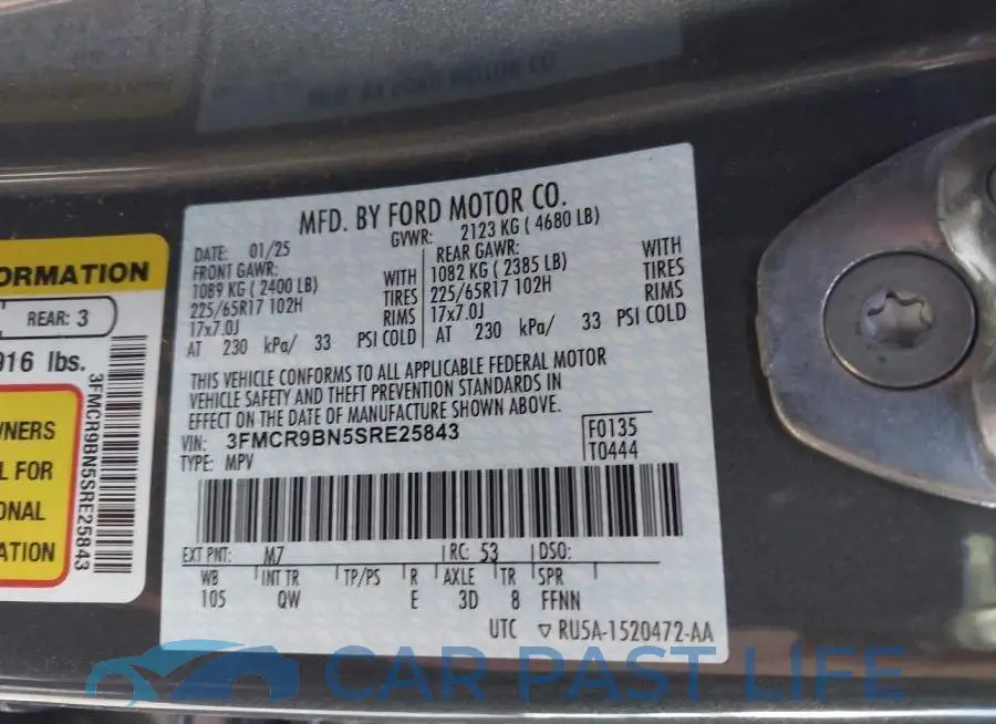 3FMCR9BN5SRE25843# 9