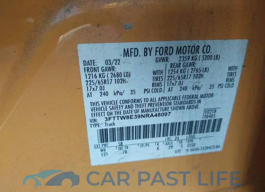 3FTTW8E39NRA48097# 9
