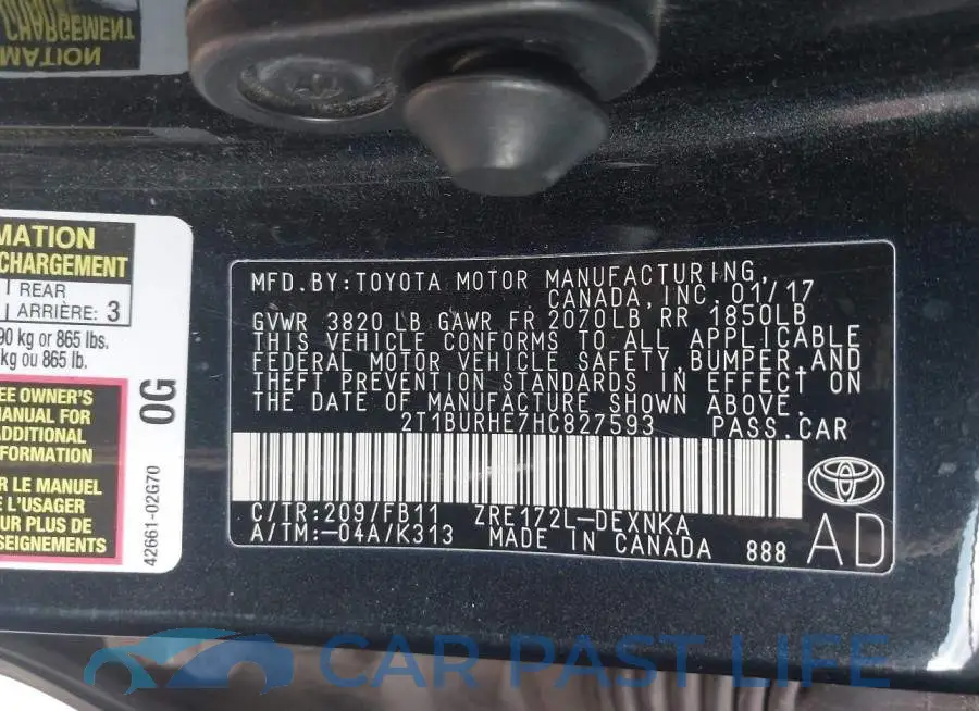 2T1BURHE7HC827593# 9