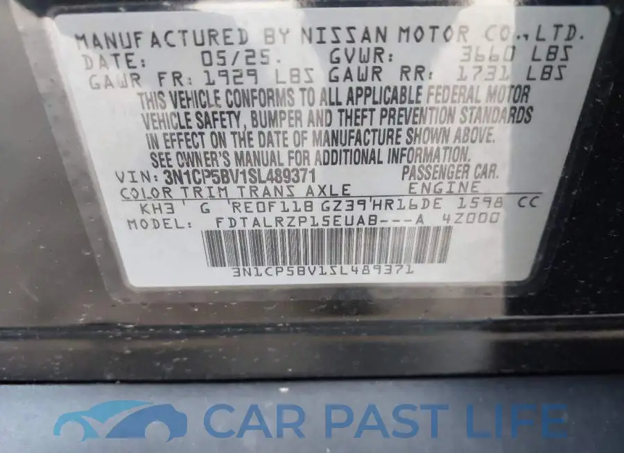3N1CP5BV1SL489371# 9