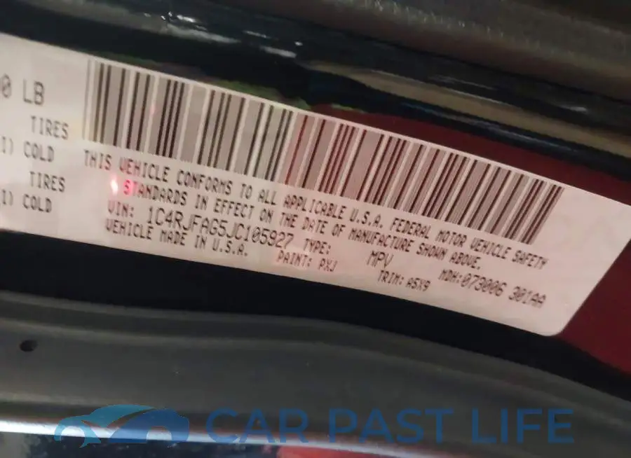 1C4RJFAG5JC105927# 9