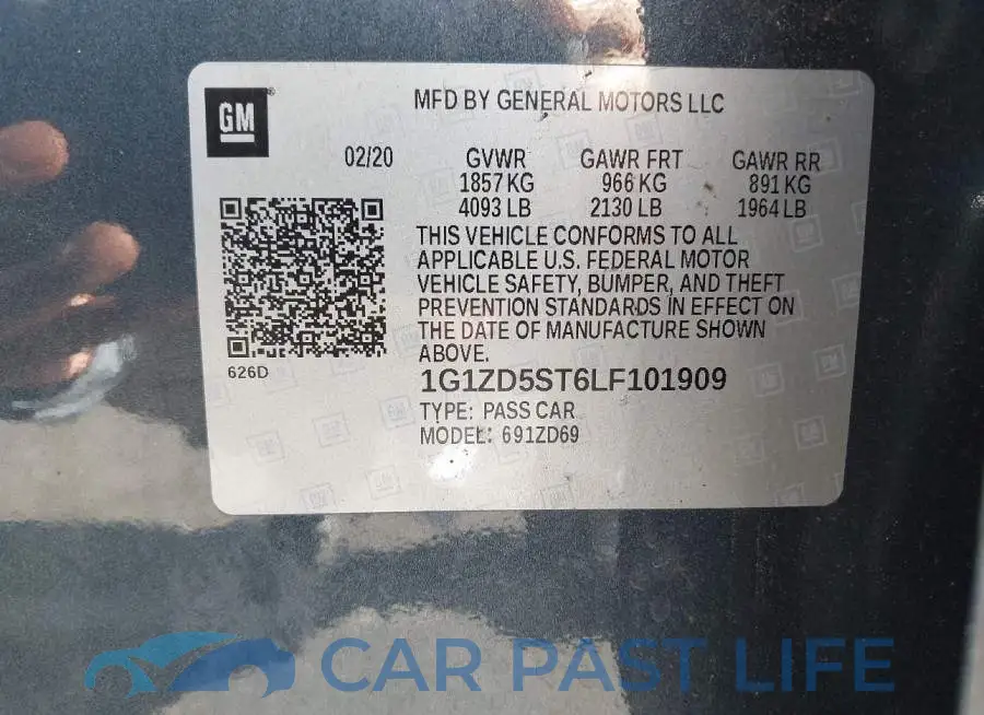 1G1ZD5ST6LF101909# 9