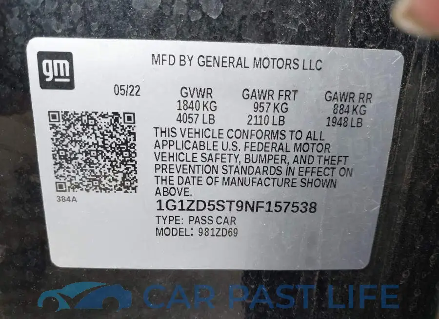 1G1ZD5ST9NF157538# 9