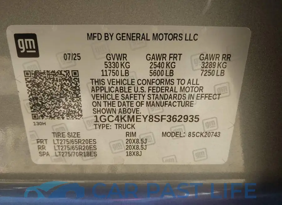 1GC4KMEY8SF362935# 8