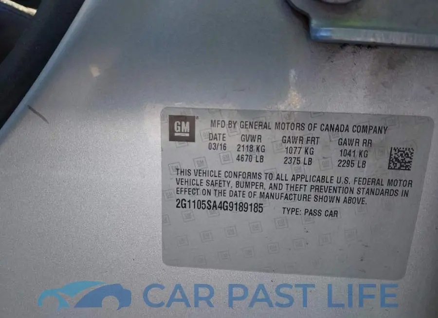 2G1105SA4G9189185# 9