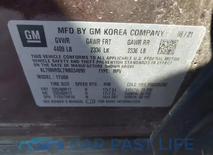 KL79MRSL7NB034890# 9