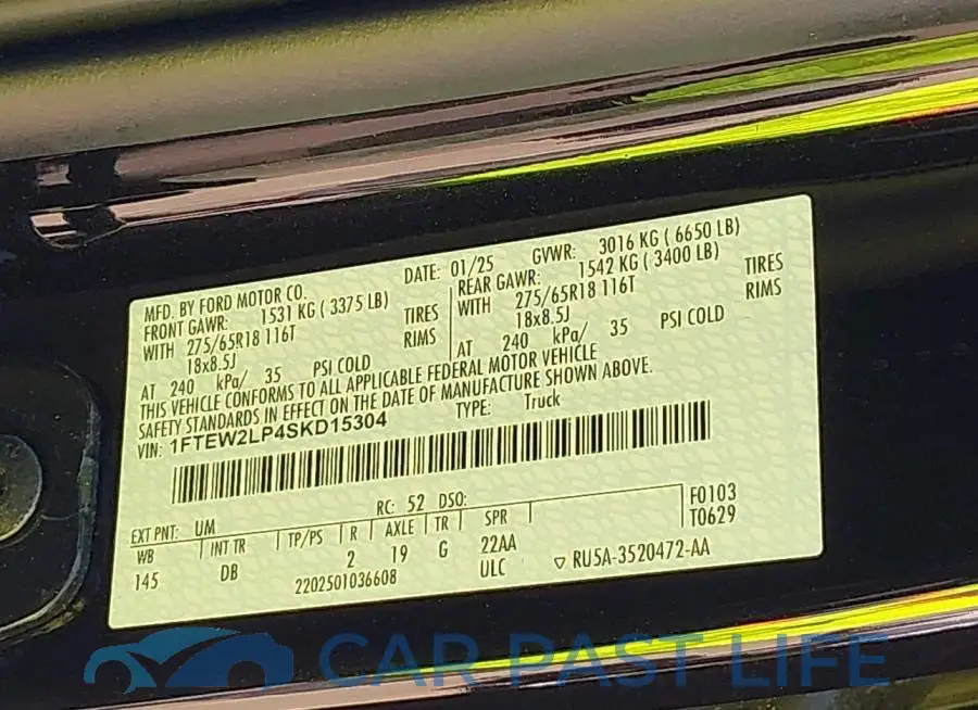 1FTEW2LP4SKD15304# 9
