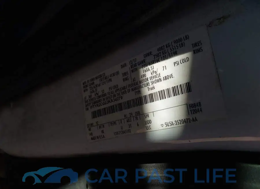 1FTYR2CG2JKA34279# 9