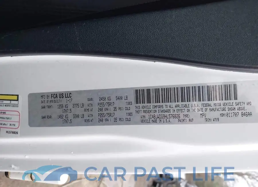 1C4BJWDG9HL576826# 9